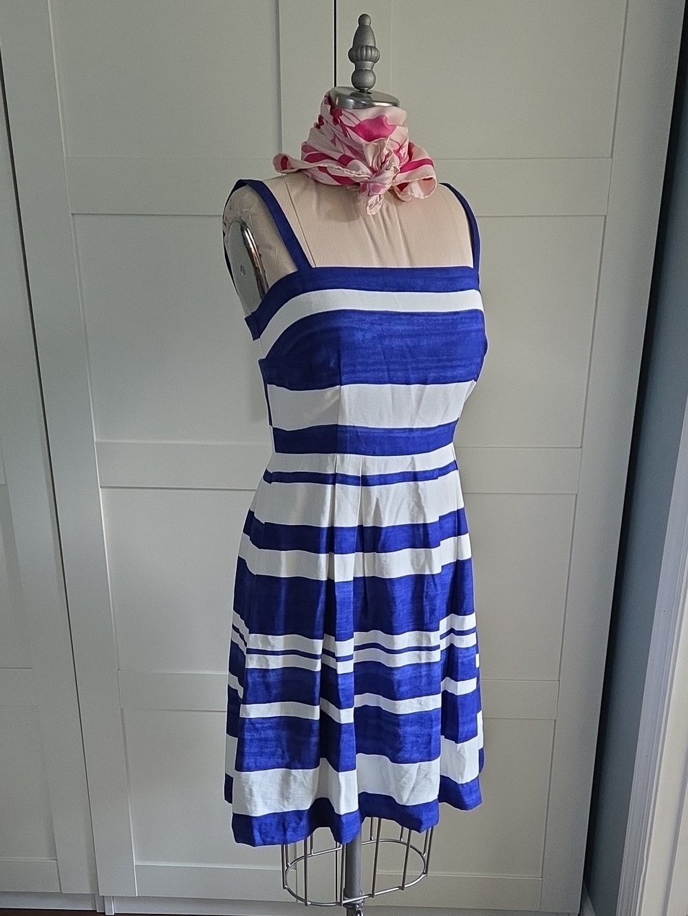 Ann Taylor LOFT Blue and White Striped Sundress Size 2 NWT Fully lined